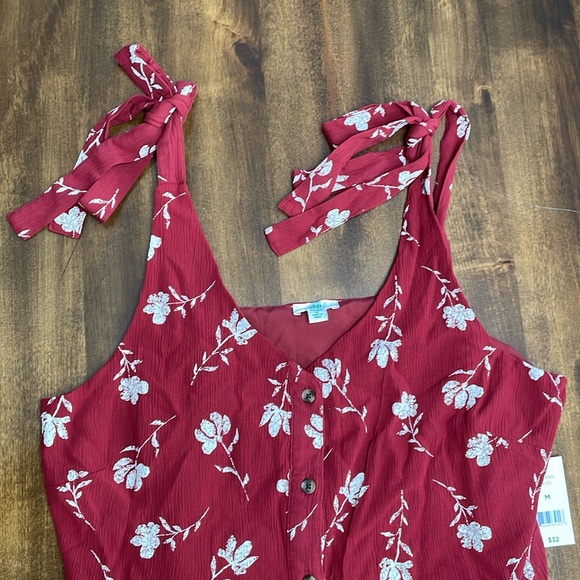Dip Flower Button Up Adjustable Tie Shoulder Viscose Sundress NWT - Medium - Picture 8 of 12